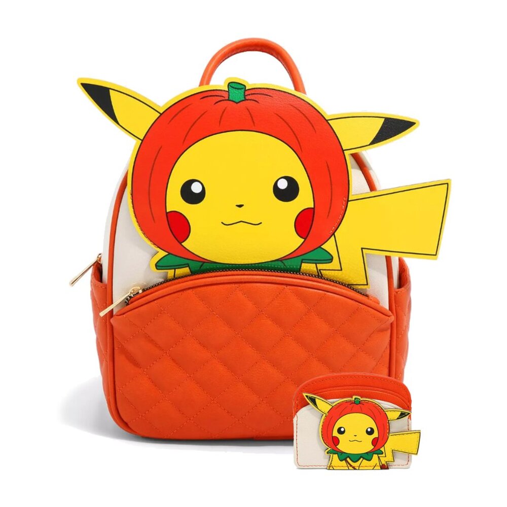 Loungefly Pokémon Pumpkin Pikachu Mini Backpack and Cardholder